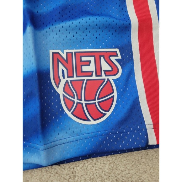 NWT Men's Blue New Jersey NETS Hardwood Classic 1990/91 Swingman Shorts Large - Picture 11 of 13